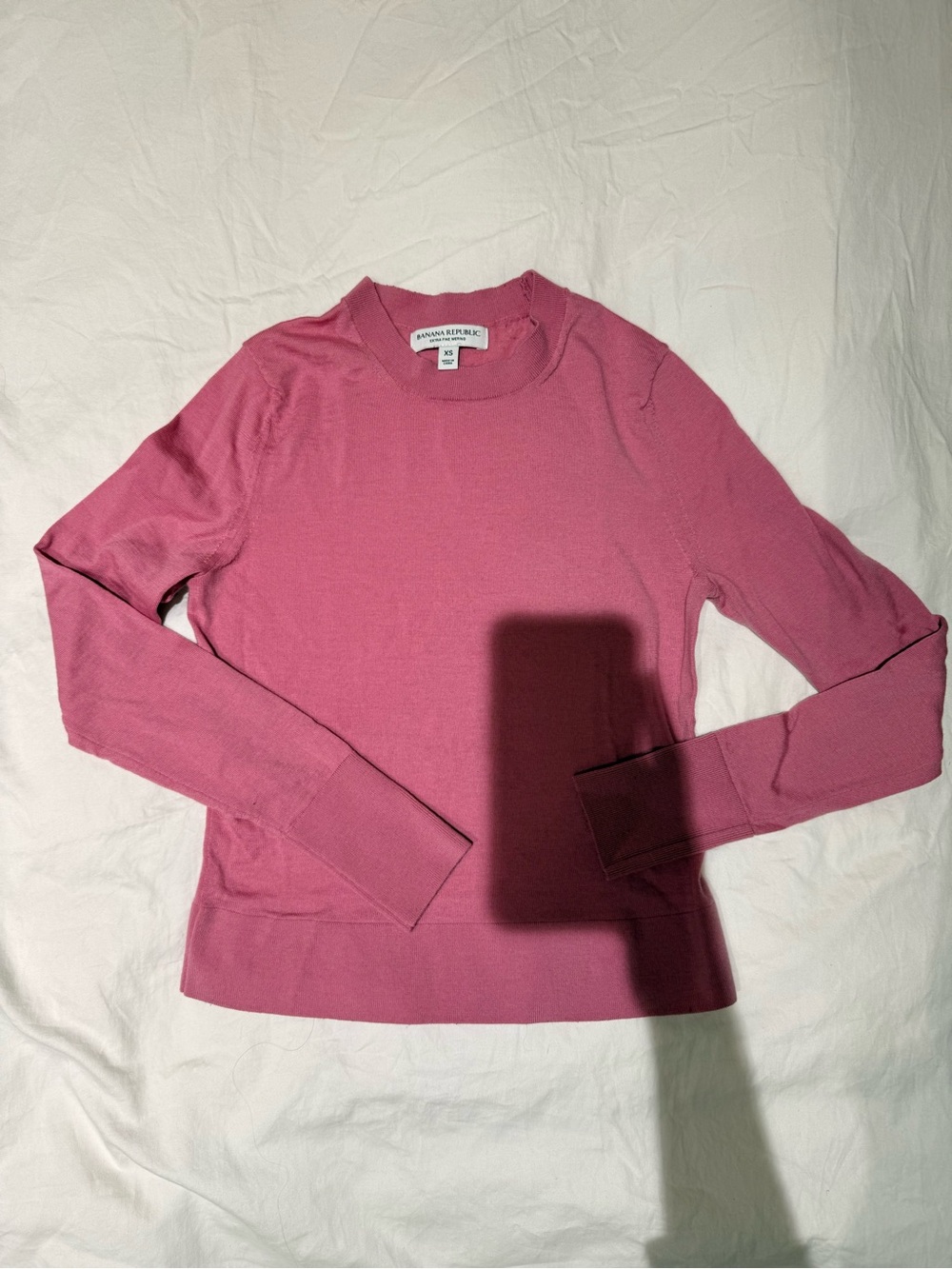 Banana Republic Rose Pink Long Sleeve Crewneck Top